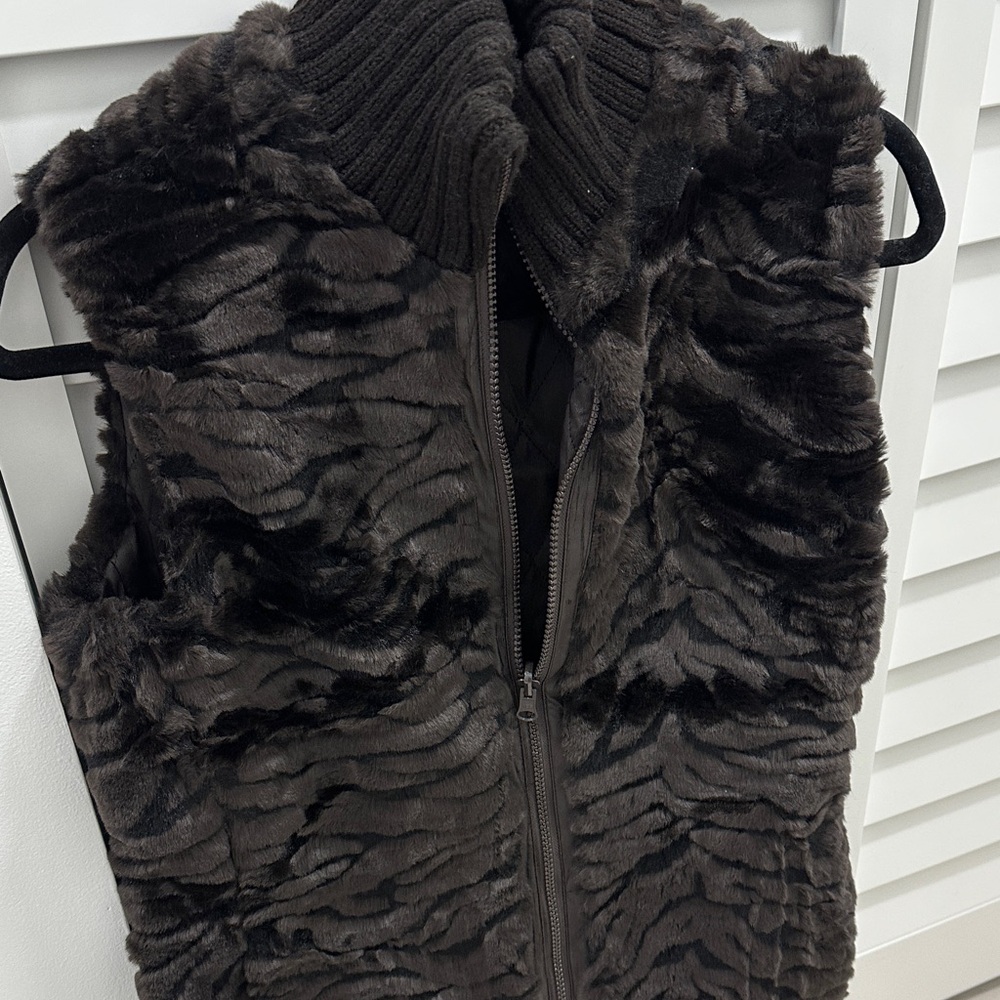 Women's Espresso Brown Faux Fur Vest